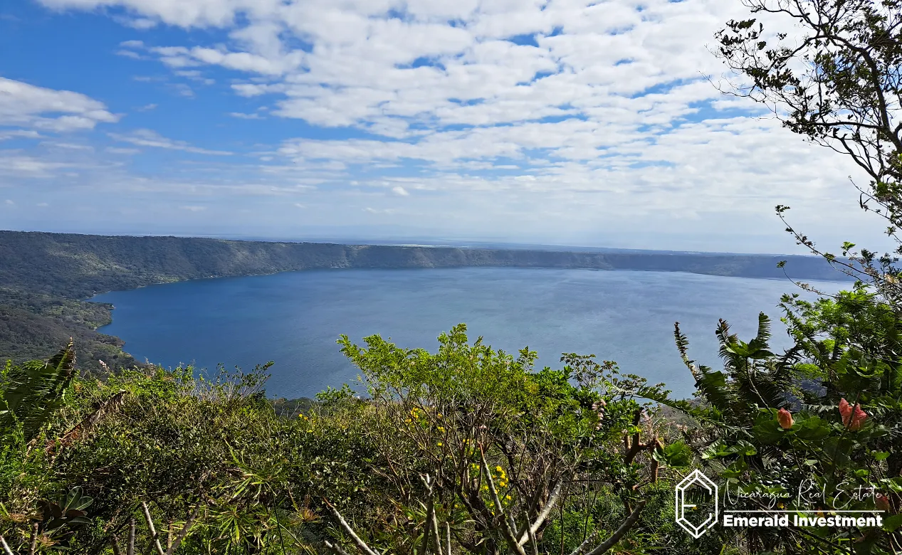 View over Laguna de Apoyo, a crater lake near Granada, Nicaragua
